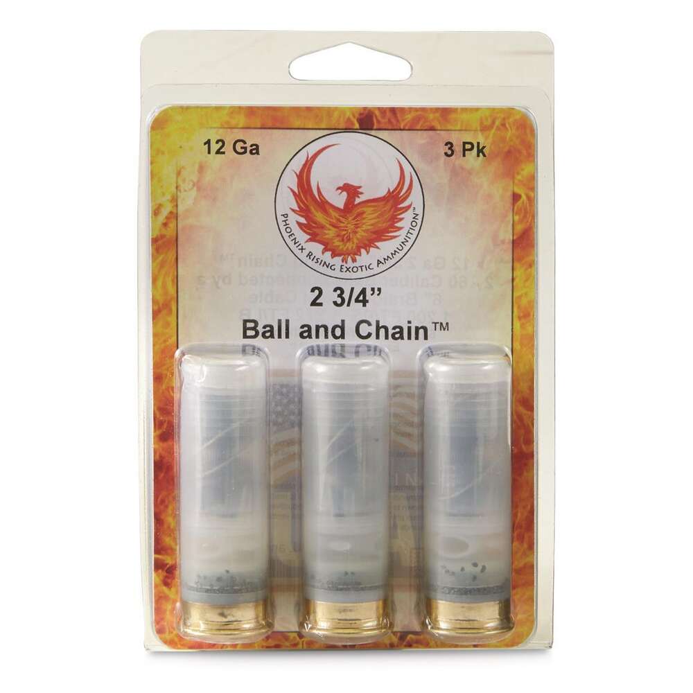 Safes Security Personal Security Products Ready Series 12 GA Phoenix Rising Ball & Chain Ammo 2 balls connect by 6 braided cable • Model: Ready Series